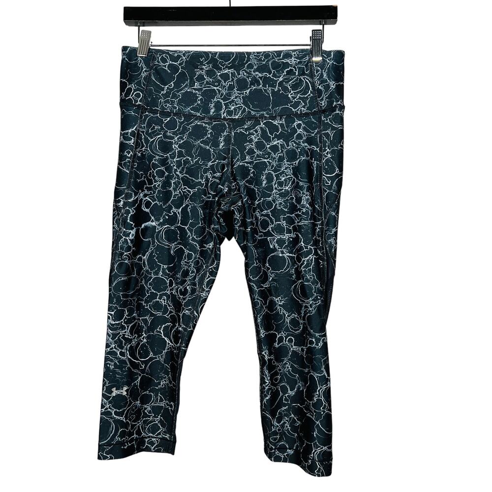 Under Armour Crop Leggings Athletic Pant Sport Casual Black - L